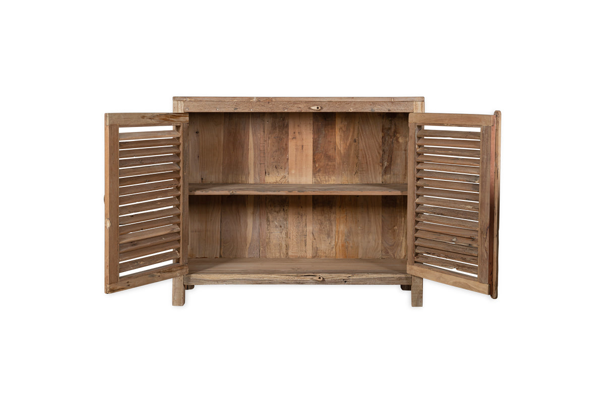 Ibo Reclaimed Wooden Slatted Sideboard - Natural-nkuku