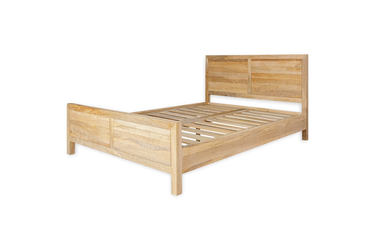 Indali Mango Wood Bed - Natural - King-nkuku