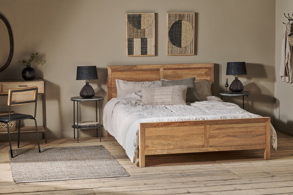 Indali Mango Wood Bed - Natural - Super King-nkuku