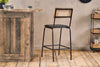 Iswa Leather & Cane Counter Chair - Aged Black-nkuku