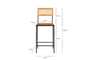 Iswa Leather & Cane Counter Chair - Aged Tan-nkuku