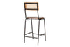 Iswa Leather & Cane Counter Chair - Aged Tan-nkuku