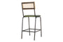 Iswa Leather & Cane Counter Chair - Rich Green-nkuku