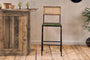 Iswa Leather & Cane Counter Chair - Rich Green-nkuku