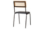 Iswa Leather & Cane Dining Chair - Black-nkuku