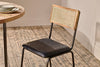 Iswa Leather & Cane Dining Chair - Black-nkuku