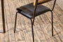 Iswa Leather & Cane Dining Chair - Black-nkuku