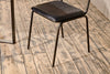 Iswa Leather & Cane Dining Chair - Black-nkuku