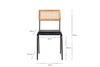 Iswa Leather & Cane Dining Chair - Black-nkuku