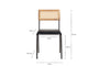 Iswa Leather & Cane Dining Chair - Black-nkuku