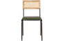 Iswa Leather & Cane Dining Chair - Green-nkuku