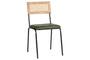 Iswa Leather & Cane Dining Chair - Green-nkuku