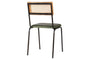 Iswa Leather & Cane Dining Chair - Green-nkuku