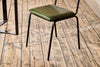 Iswa Leather & Cane Dining Chair - Green-nkuku