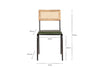 Iswa Leather & Cane Dining Chair - Green-nkuku