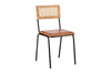 Iswa Leather & Cane Dining Chair - Tan-nkuku