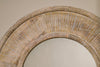 Itwa Mango Wood Carved Mirror - Natural-nkuku