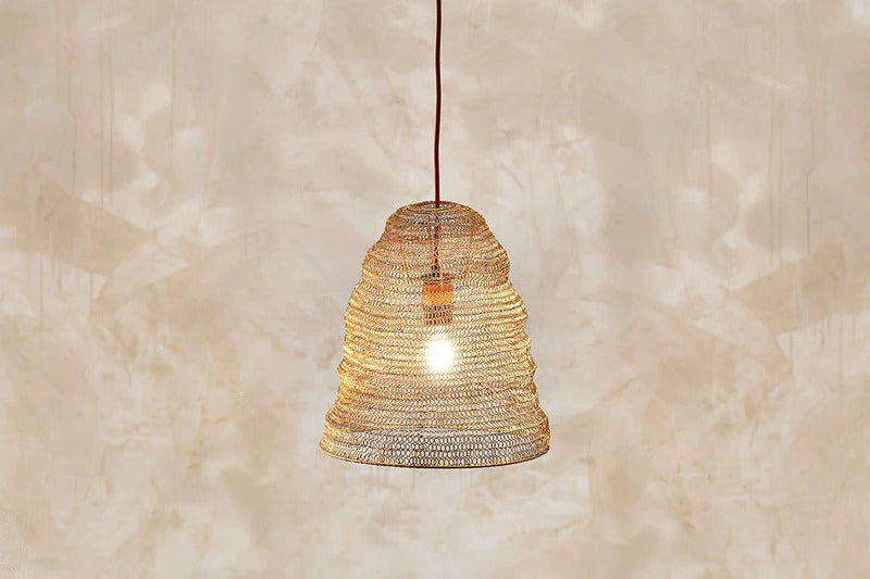 Jatani Wire Lampshade - Antique Brass - Small Oval-nkuku