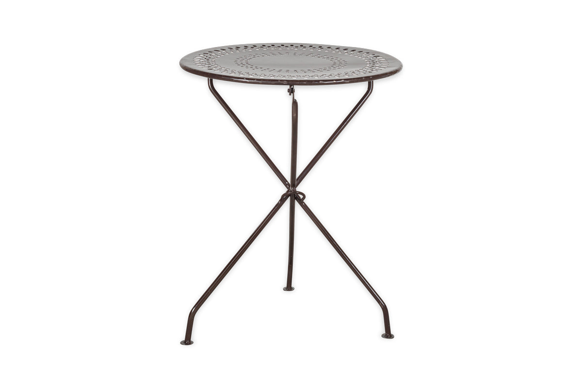 Jeavika Iron Outdoor Bistro Table - Black-nkuku