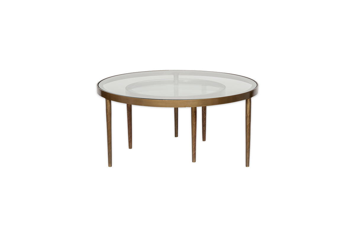 Jiya Iron & Glass Nested Coffee Tables - Brass- nkuku