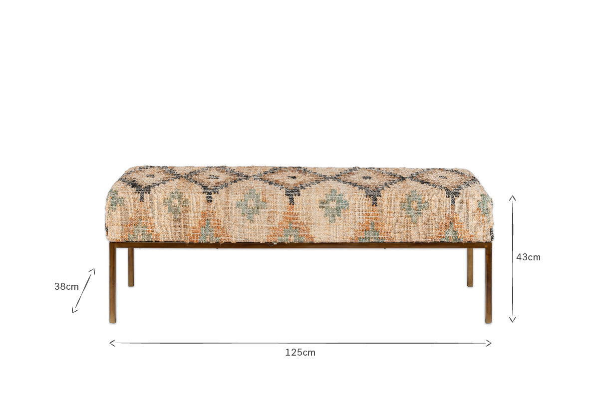 Kesu Kilim & Iron Bench