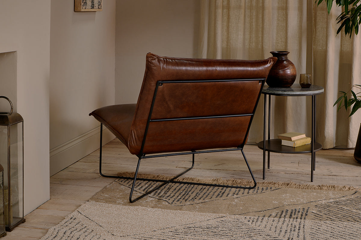 Kashvi Oversized Leather Lounger - Chocolate Brown