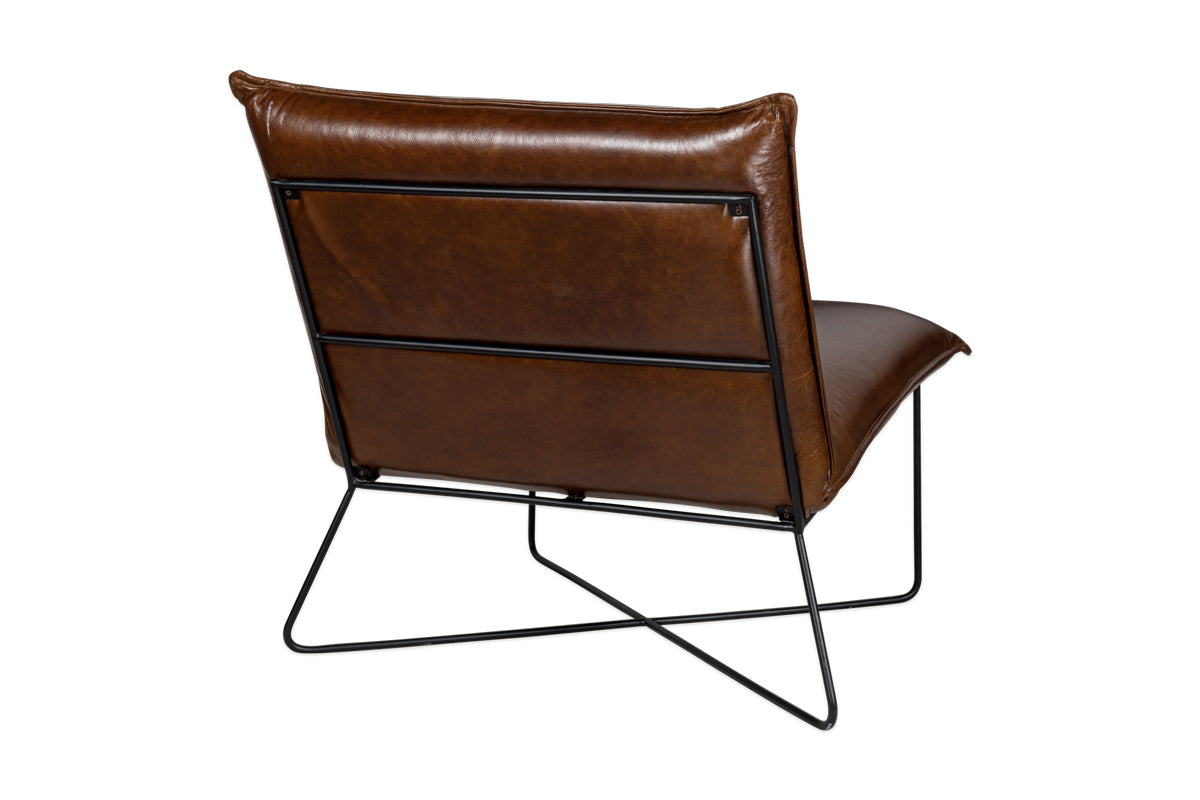 Kashvi Oversized Leather Lounger - Chocolate Brown