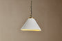 Kiara Organic Shape Ceramic Pendant Light - Off White & Antique Brass