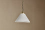 Kiara Organic Shape Ceramic Pendant Light - Off White & Antique Brass