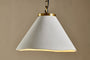 Kiara Organic Shape Ceramic Pendant Light - Off White & Antique Brass