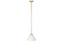 Kiara Organic Shape Ceramic Pendant Light - Off White & Antique Brass