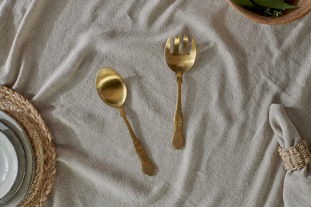 Khana Salad Servers - Brushed Gold (Set of 2)