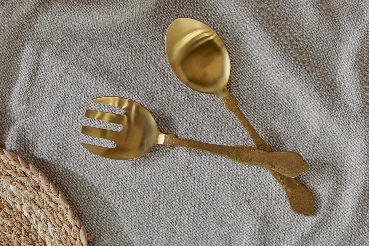 Khana Salad Servers - Brushed Gold (Set of 2)