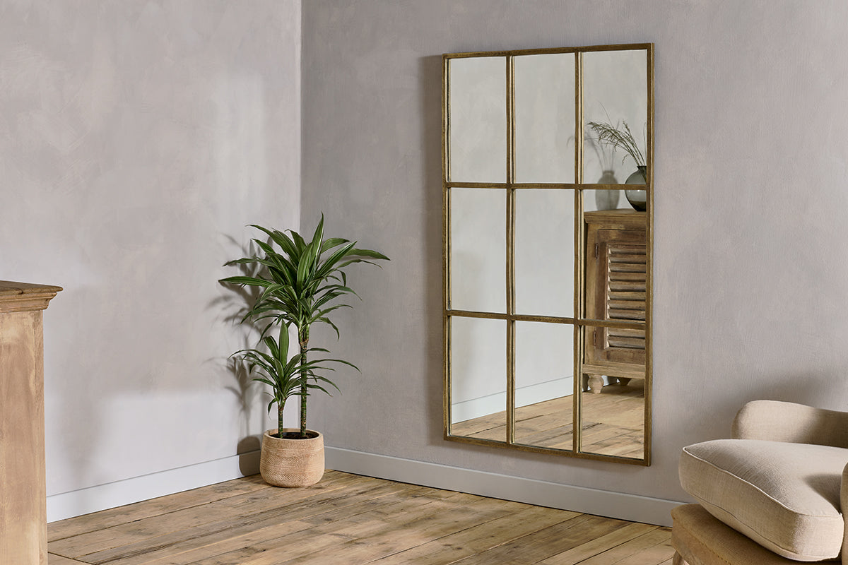 Kurci Rectangular Full Length Mirror - Antique Brass