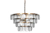 Kagitha Recycled Glass Statement Chandelier - Antique Brass & Clear-nkuku