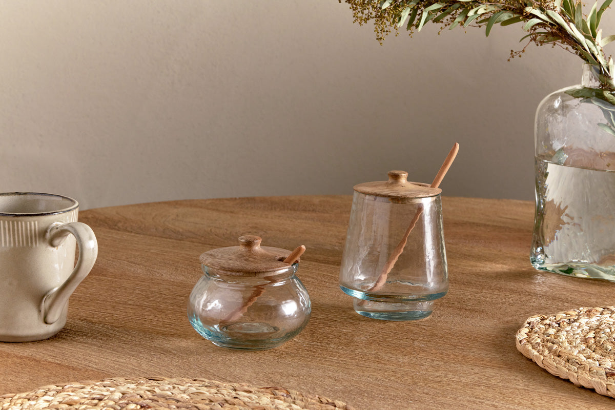 Kali Tall Storage Jar - Natural & Clear-nkuku