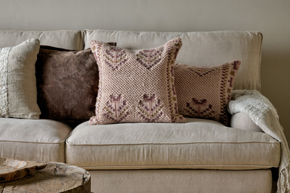 Kandy Wool & Cotton Cushion Cover - Dusty Pink-nkuku