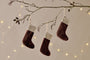 Karru Cotton Velvet Mini Stocking - Rich Mocha - (Set of 3)-nkuku