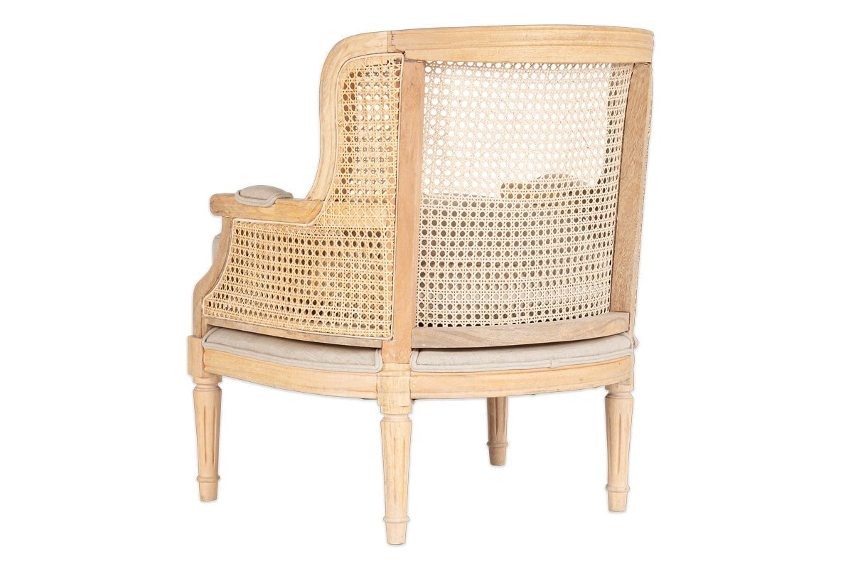 Kaziria Cane & Linen Armchair - Natural- nkuku