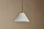 Kiara Organic Shape Ceramic Pendant Light - Off White & Antique Brass-nkuku