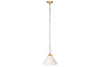 Kiara Organic Shape Ceramic Pendant Light - Off White & Antique Brass-nkuku