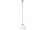 Kiara Organic Shape Ceramic Pendant Light - Off White & Antique Brass-nkuku