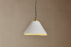 Kiara Organic Shape Ceramic Pendant Light - Off White & Antique Brass-nkuku