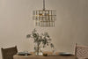 Kirindi Glass Panelled Chandelier - Clear & Antique Brass-nkuku