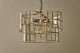 Kirindi Glass Panelled Chandelier - Clear & Antique Brass-nkuku