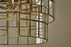 Kirindi Glass Panelled Chandelier - Clear & Antique Brass-nkuku