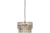 Kirindi Glass Panelled Chandelier - Clear & Antique Brass-nkuku