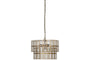 Kirindi Glass Panelled Chandelier - Clear & Antique Brass-nkuku