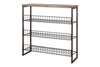 Kiyoma Iron & Wood Tall Standing Shelves - Natural-nkuku