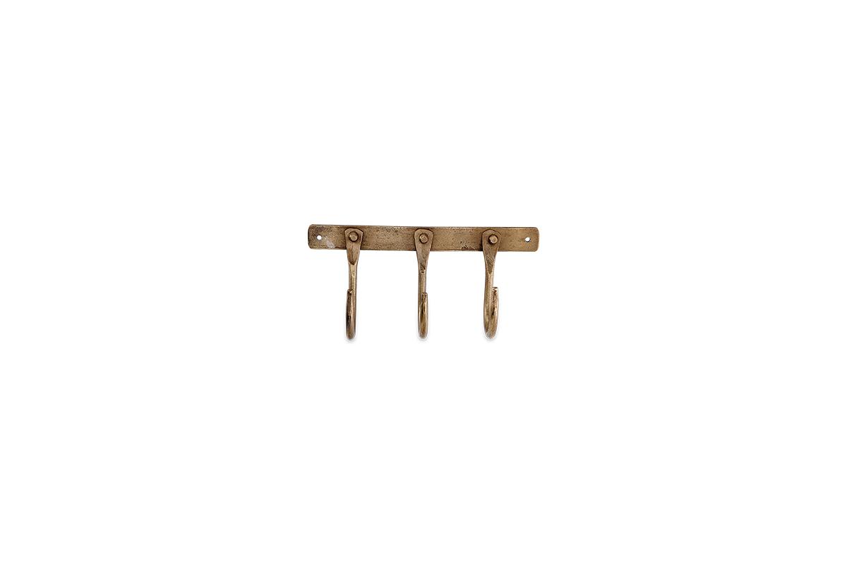 Nkuku HOOKS & KNOBS Kuna Iron Hooks - Antique Brass